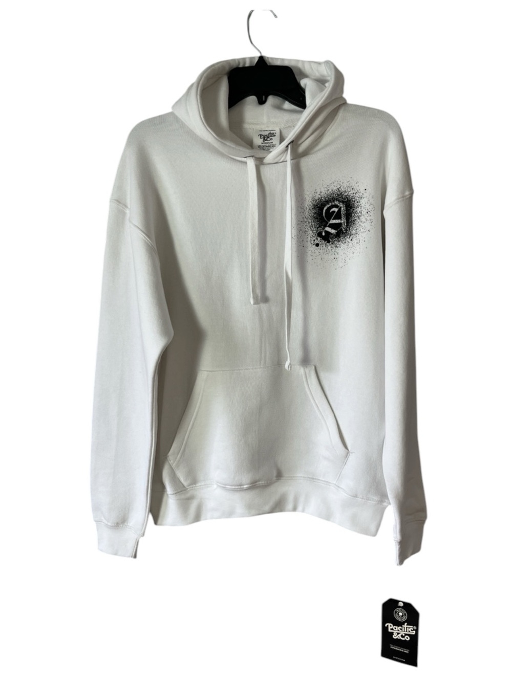 Pacific & Co Miami Make Your Move Graphic Fleece Hoodie White Men's Size M NWT